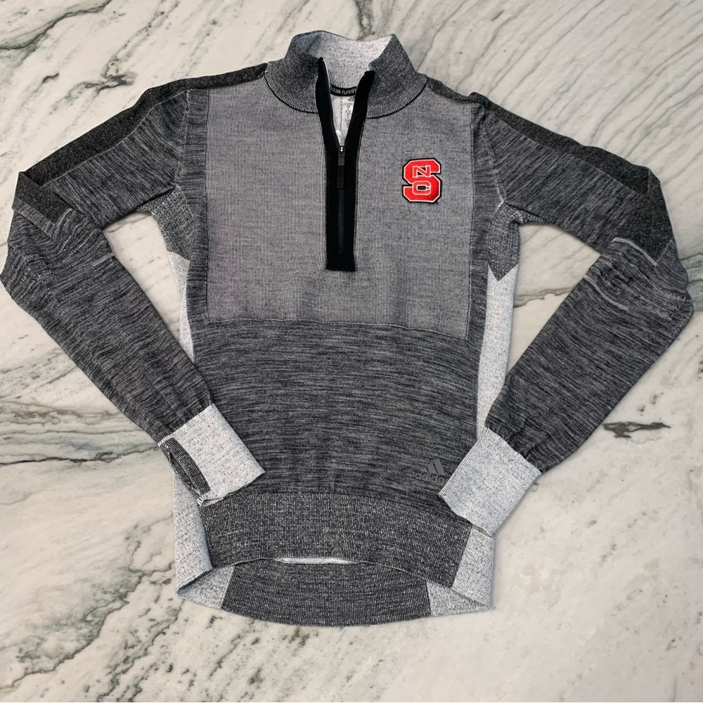 NC State Wolfpack Adidas Running Quarter Zip Pullover,‎ Women’s Small, Like New!